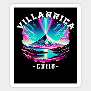 Villarrica Volcano Chile Artistic Eruption Skyline Graphic Magnet